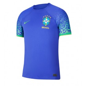 Brasilien Borta Kläder VM 2022 Kortärmad